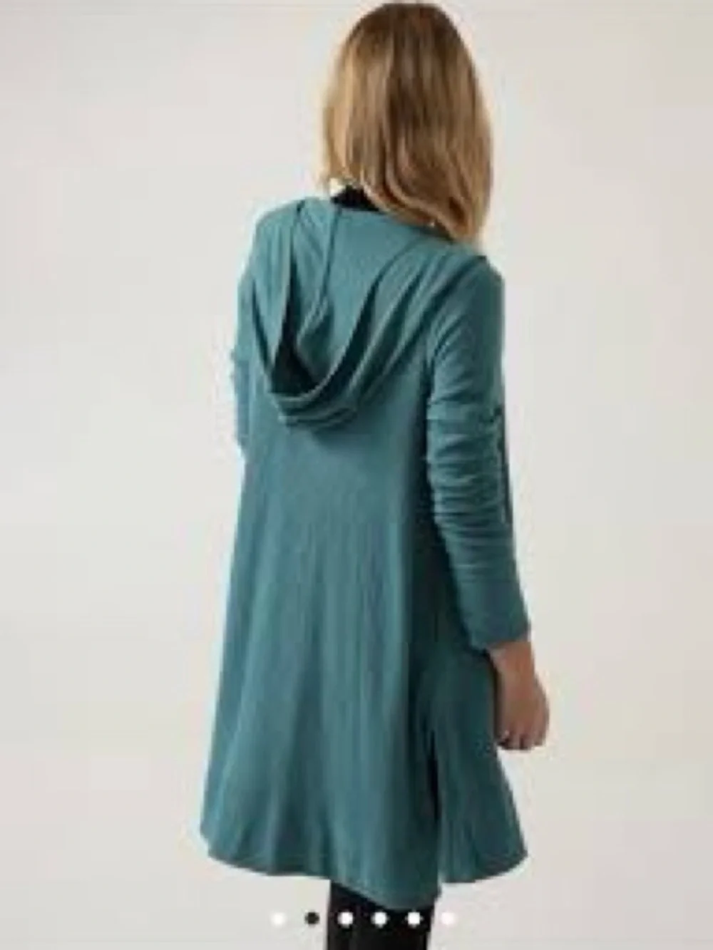 Athleta Harmony Pose Wrap Hooded Cardigan Small Borealis Green Teal Blue